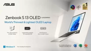 Zenbook S13 OLED UX5304: Laptop ASUS Teknologi AI Tipis, Ringan, Stylish, dan juga Ramah Lingkungan