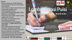 Gairahkan Semangat Literasi Kesusasteraan di Kalangan Generasi Milenial, Warumas Gelar Lomba Kreasi Puisi Berskala Nasional